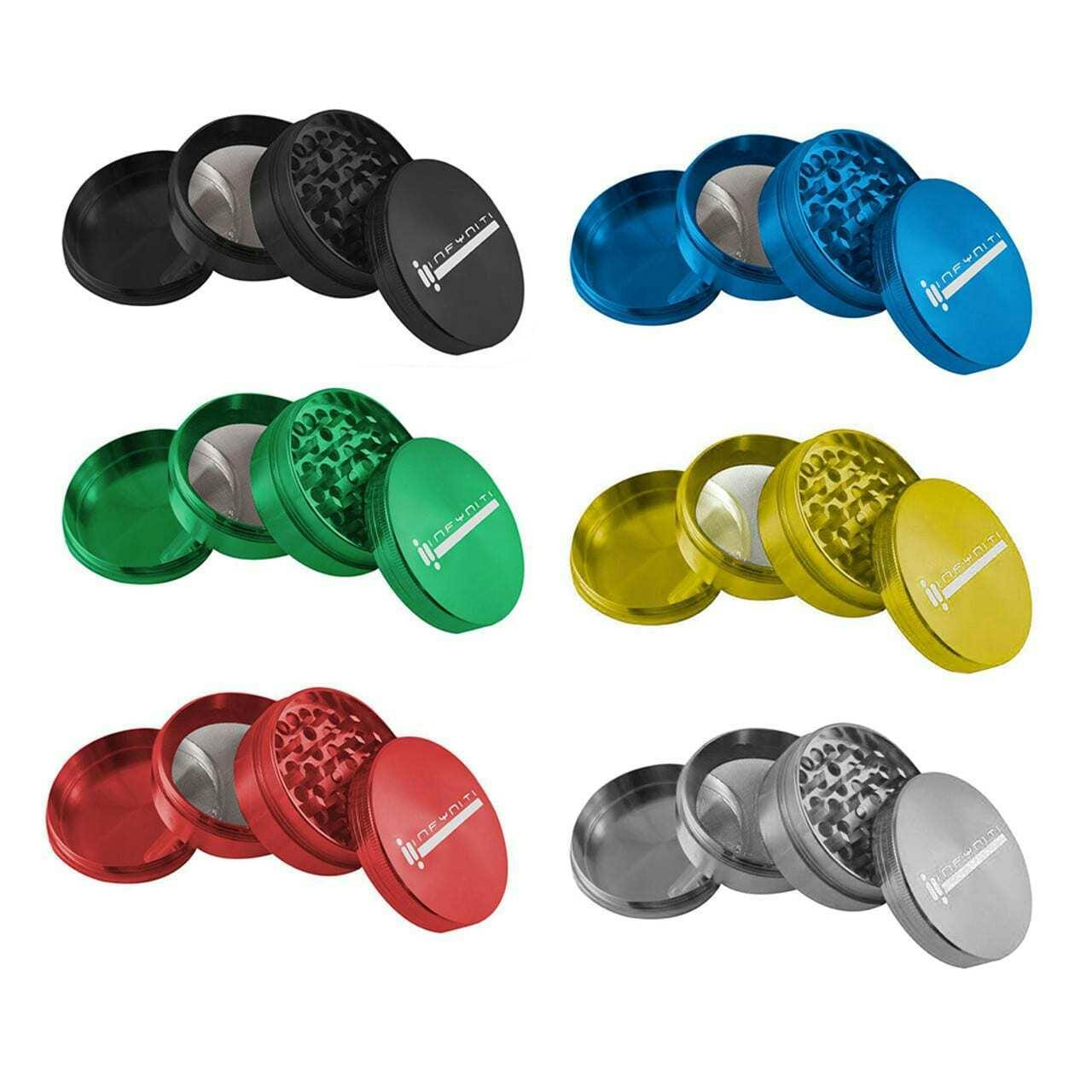 Infyniti 2.2" 4-Piece Zinc Pollinator Grinder - Infyniti 2.2" 4-Piece Zinc Pollinator - Blue