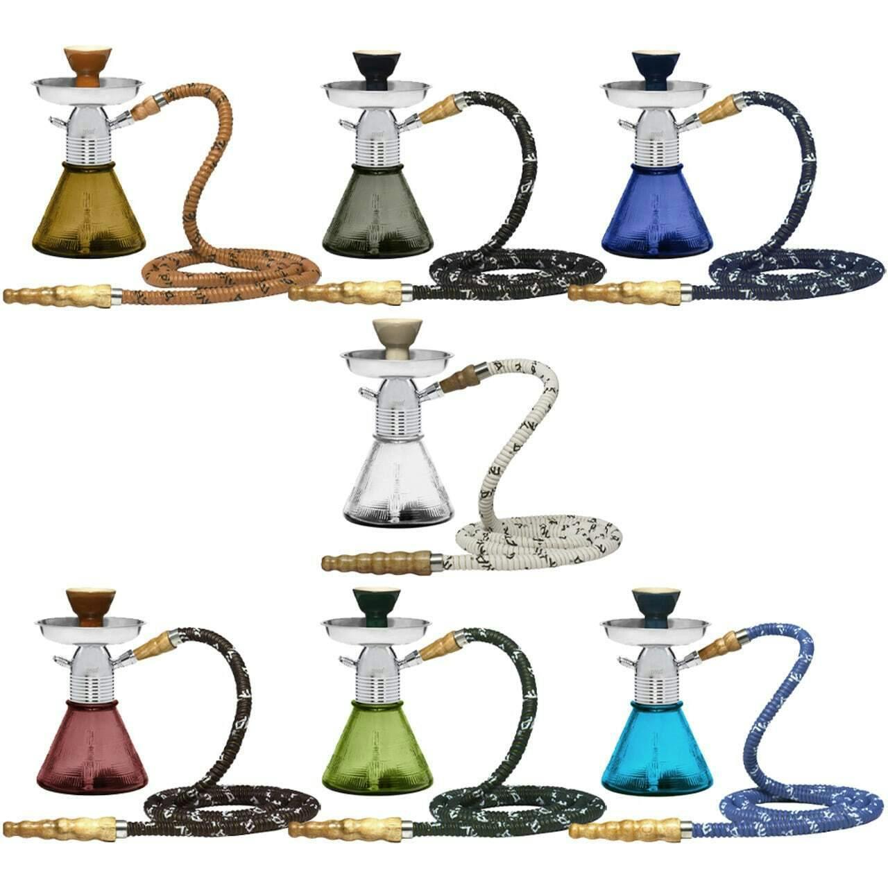MYA Petite240 1-Hose Hookah Chrome Set in Box - Assorted Colours - 1-Hose Hookah Chrome Set