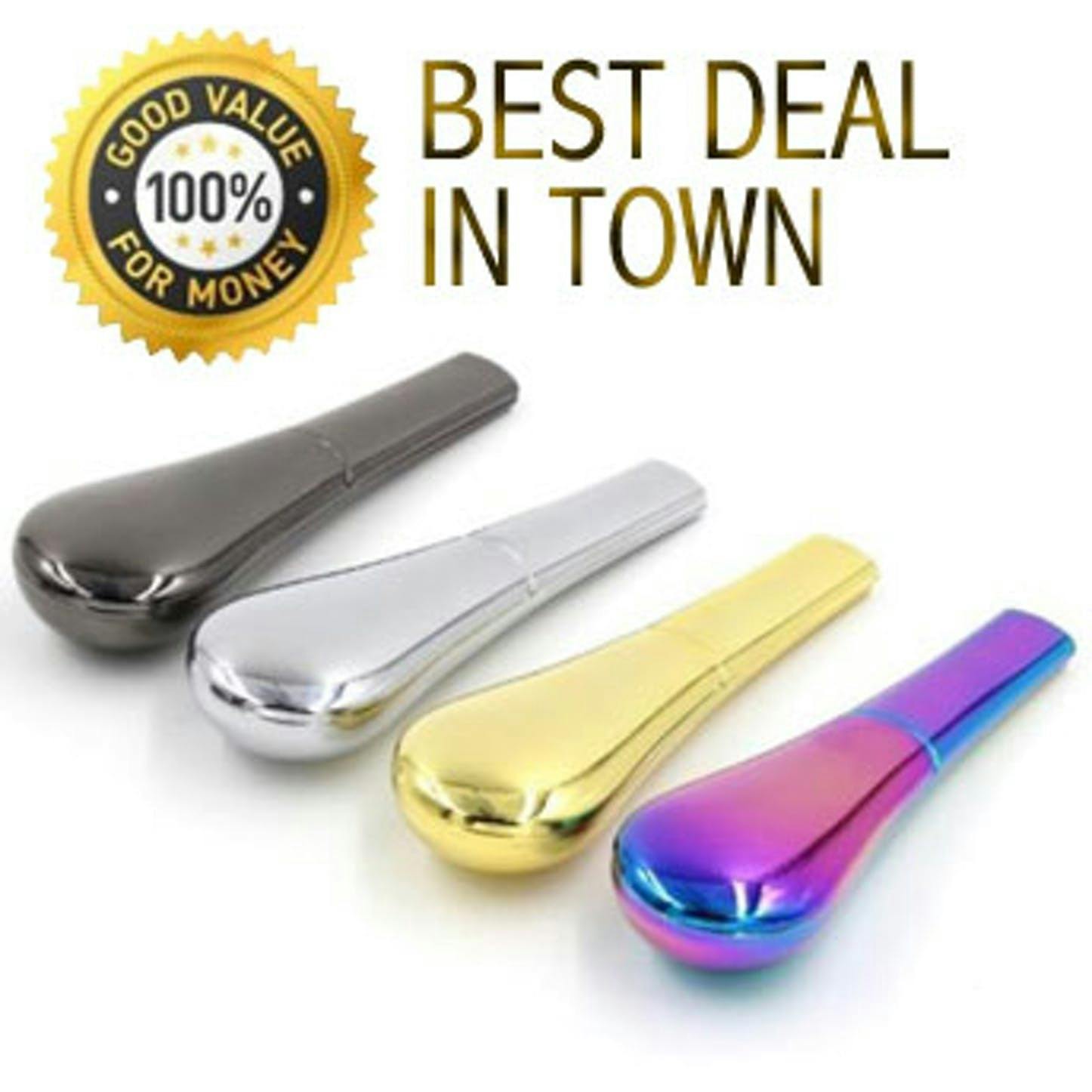 Portable Metal Spoon Pipe - assorted colours