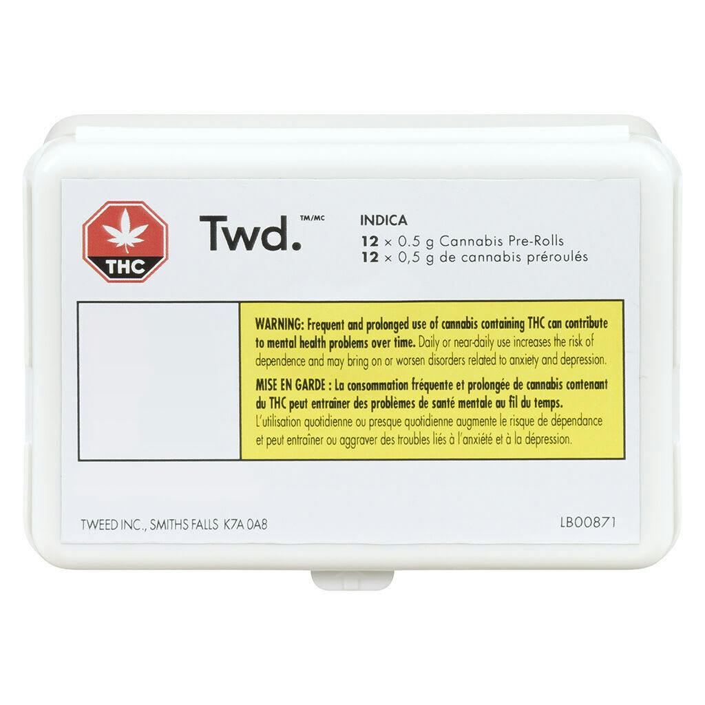 TWD. - Indica Pre-Rolls - Twd. Indica Pre-Roll 12x0.5g Pre-Rolls