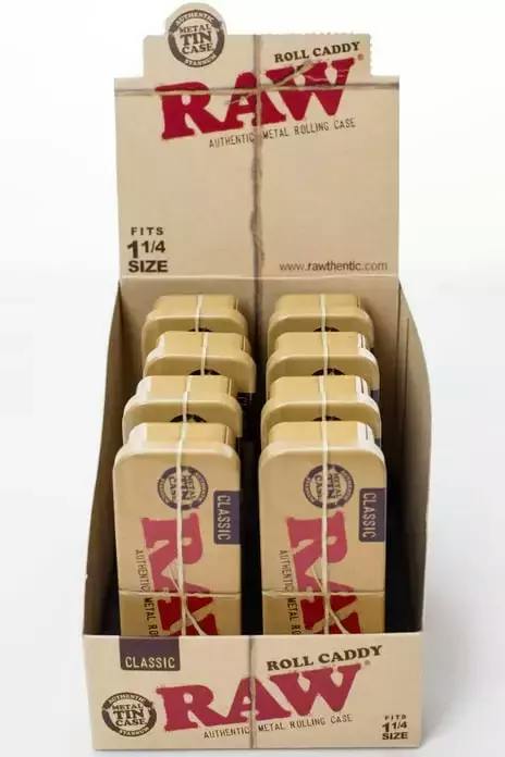 Raw 1-1/4 roll caddy metal roll case