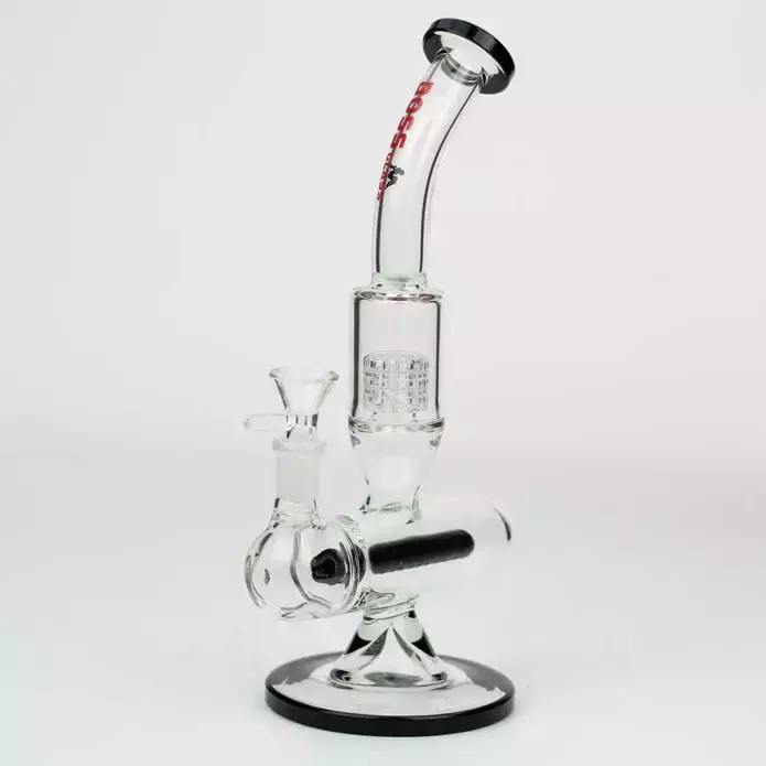 10" BOSS inline diffuser glass bong - Black diffuser bong