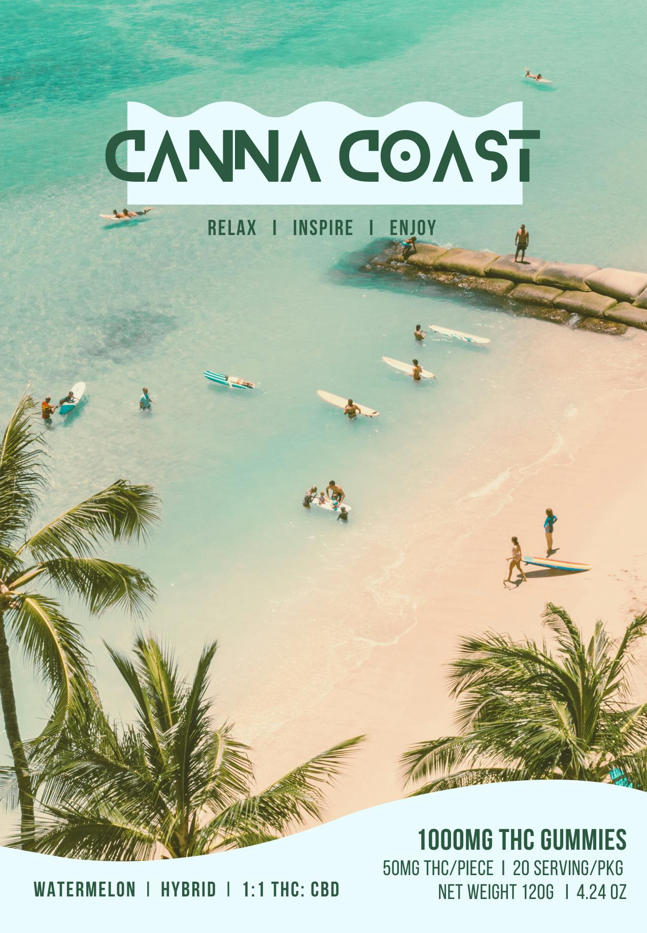 Canna Coast Gummies - 1000mg - Watermelon