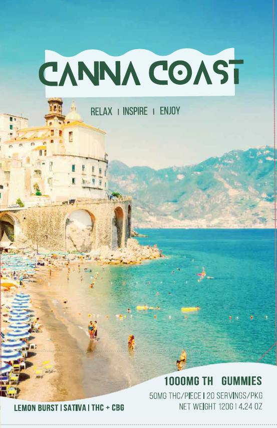 Canna Coast Gummies - 1000mg - Lemon Burst