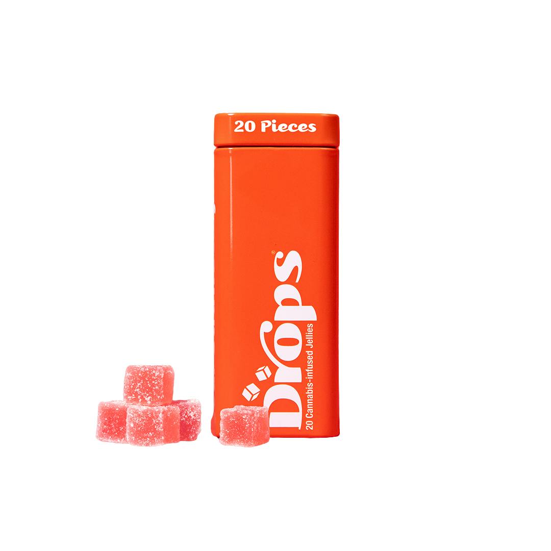DROPS STRAWBERRY CBG:THC:THCV 50MG ENHANCED LIVE ROSIN GUMMIES 20PK