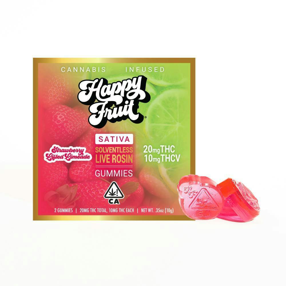 HAPPY FRUIT - STRAWBERRY LIFTED LIMEADE 100MG LIVE ROSIN GUMMIES