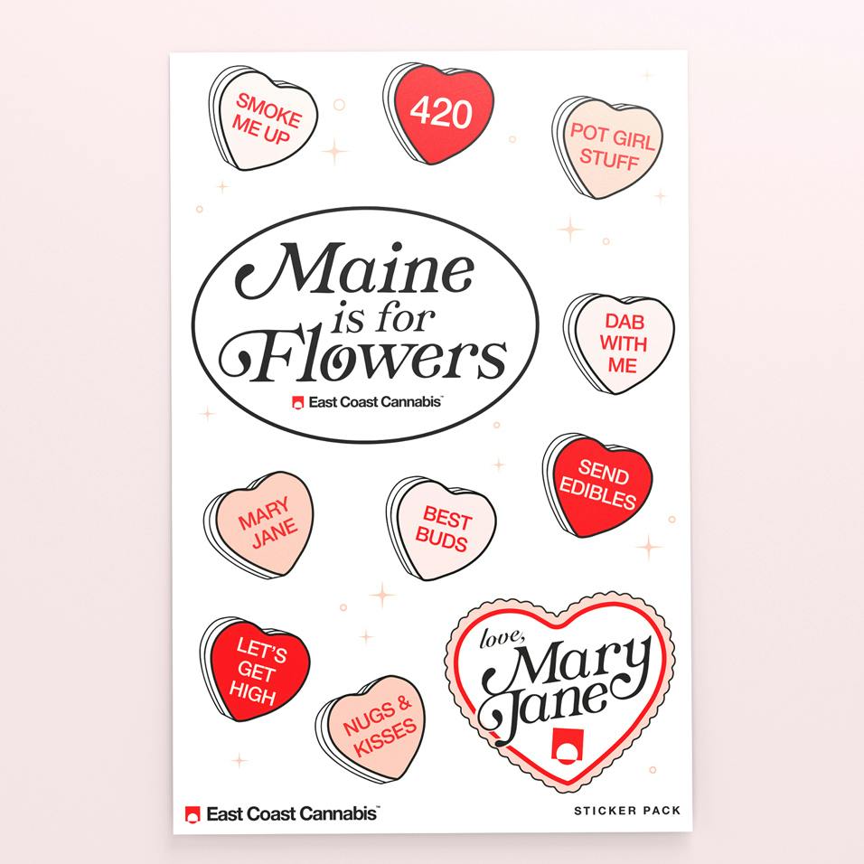 East Coast Cannabis Valentine's Sticker Pack