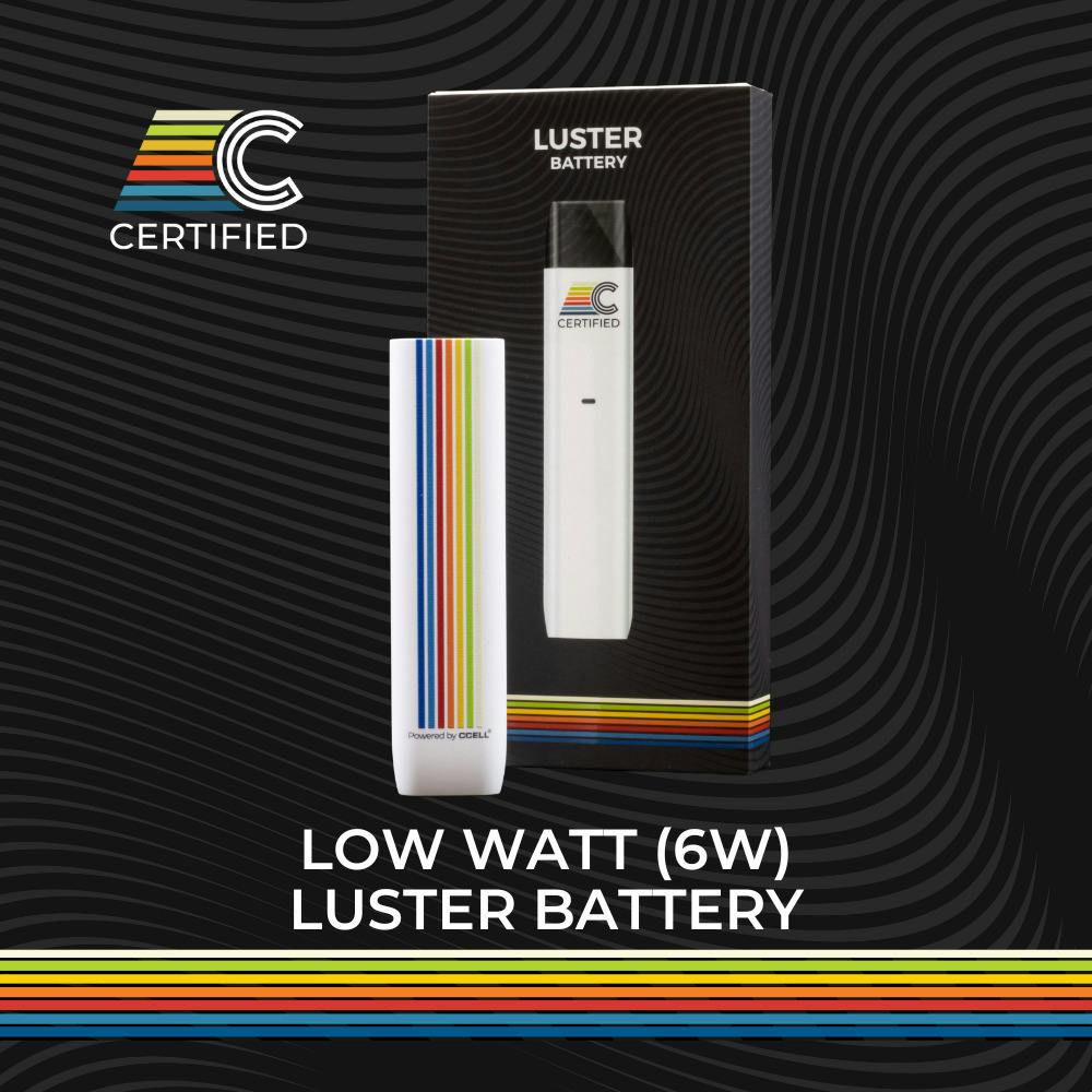 CERTIFIED | Luster Battery (Low Watt) - White | Portable Vaporizer Battery