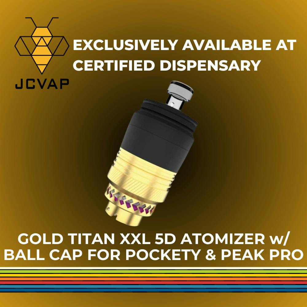 Gold Titan 5D ICA XXL Chamber w/ Quartz Insert & Ball Cap - Pockety & Peak Pro | Portable Dab Ato...