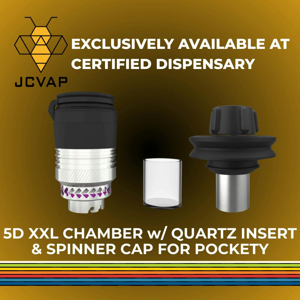 5D XXL Chamber w/ Quartz Insert & Spinner Cap - Pockety | Portable Dab Atomizer | Gear | JCVAP