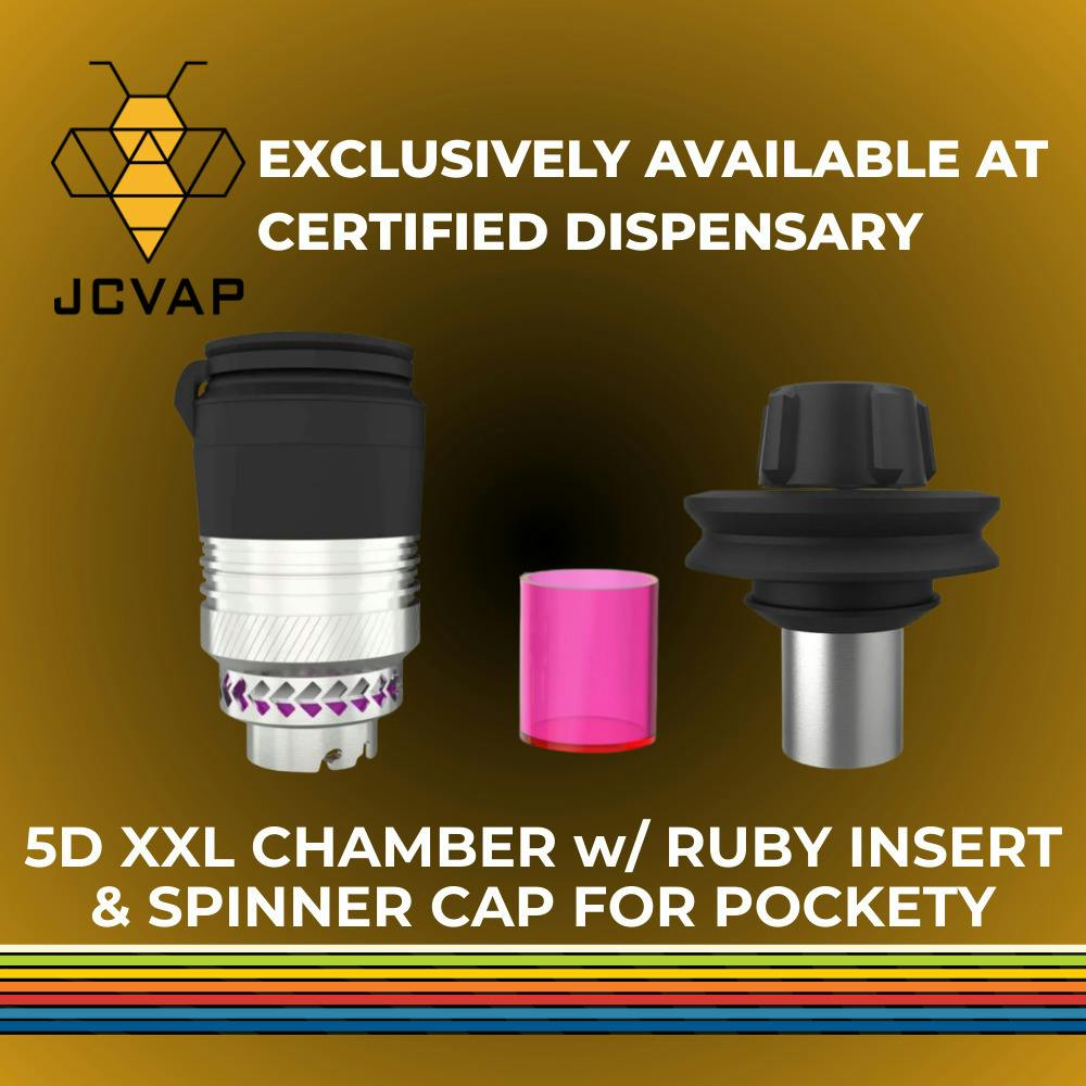 5D XXL Chamber w/ Ruby Insert & Spinner Cap - Pockety | Portable Dab Atomizer | Gear | JCVAP