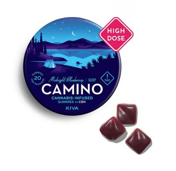 Midnight Blueberry | 20pk 500mg 5:1 THC:CBN Gummies | Indica Edible | Camino