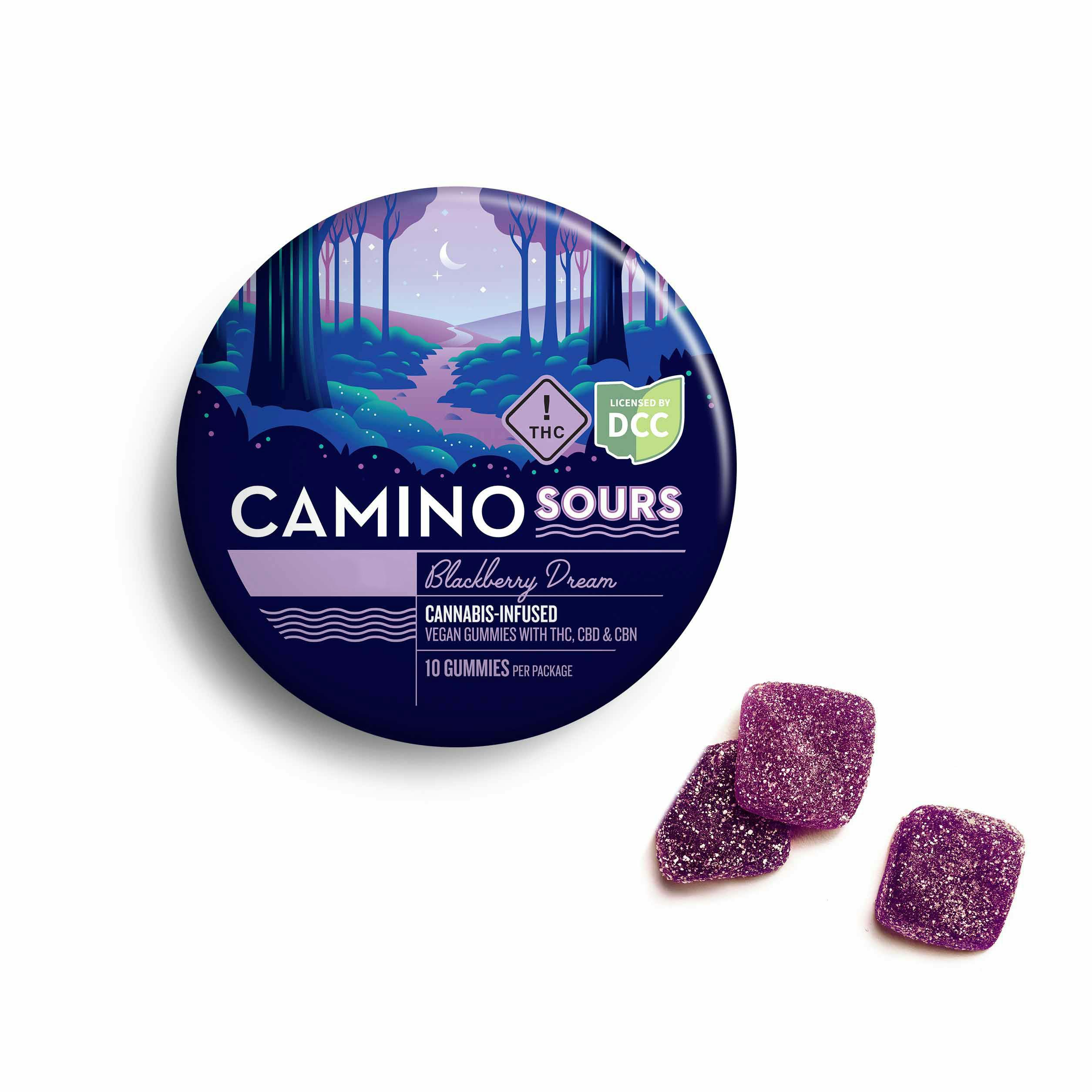 Blackberry Sours | 10pk 100mg 1:1:1 THC:CBD:CBN Gummies