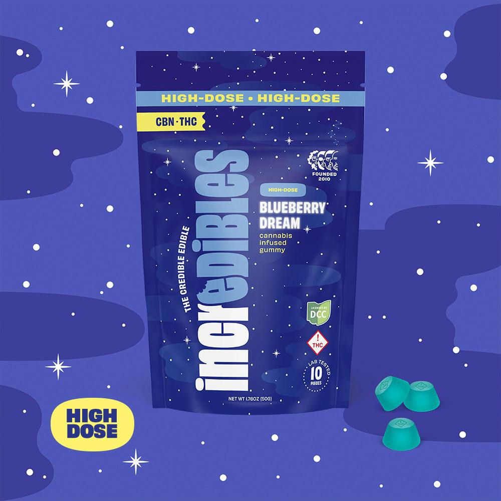 Blueberry Dream | 10pk 500mg 5:1 THC:CBN High-Dose Gummies