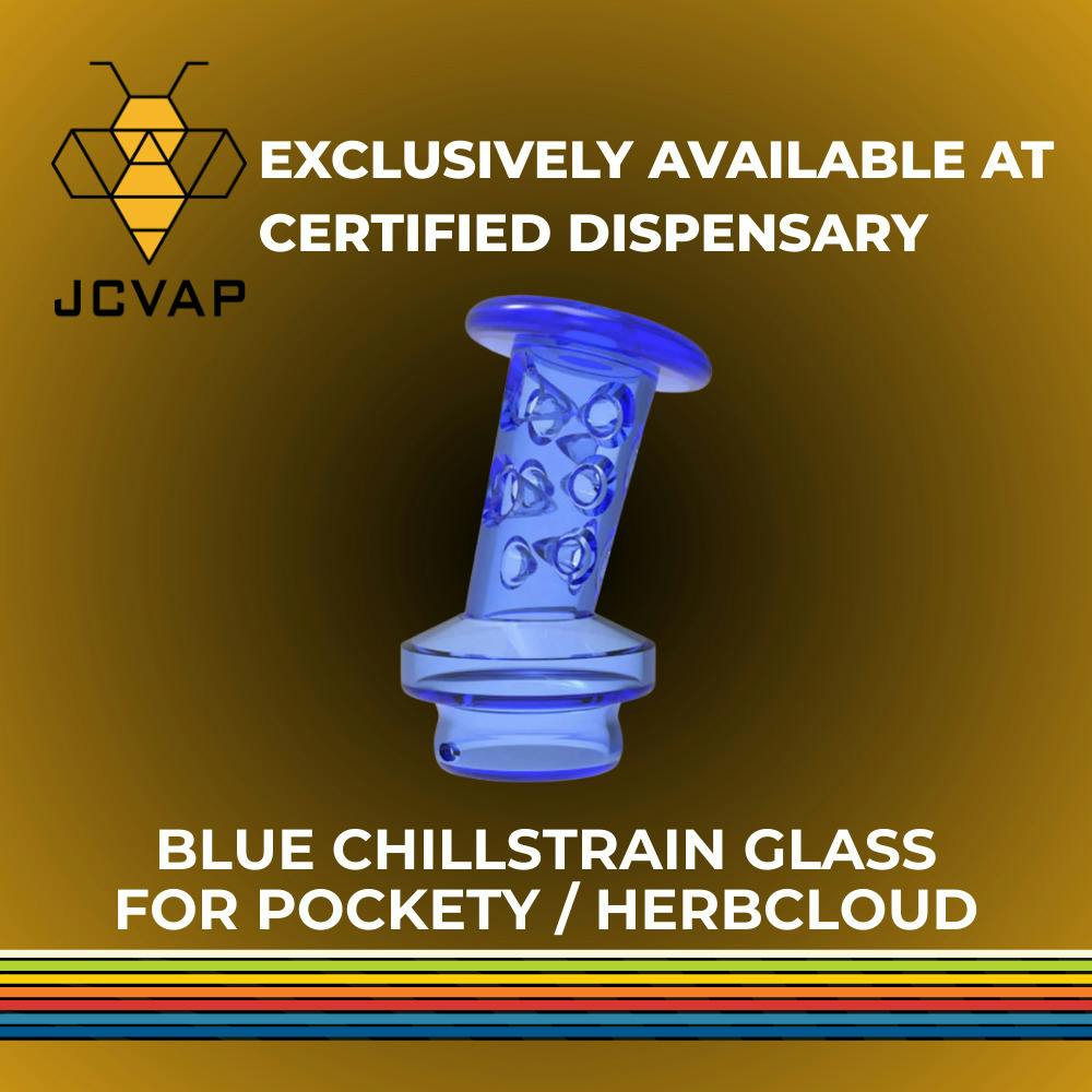 Pockety & Herbcloud Replacement Glass - Chillstrain | Blue | Portable Vaporizer Glass | Gear | JCVAP
