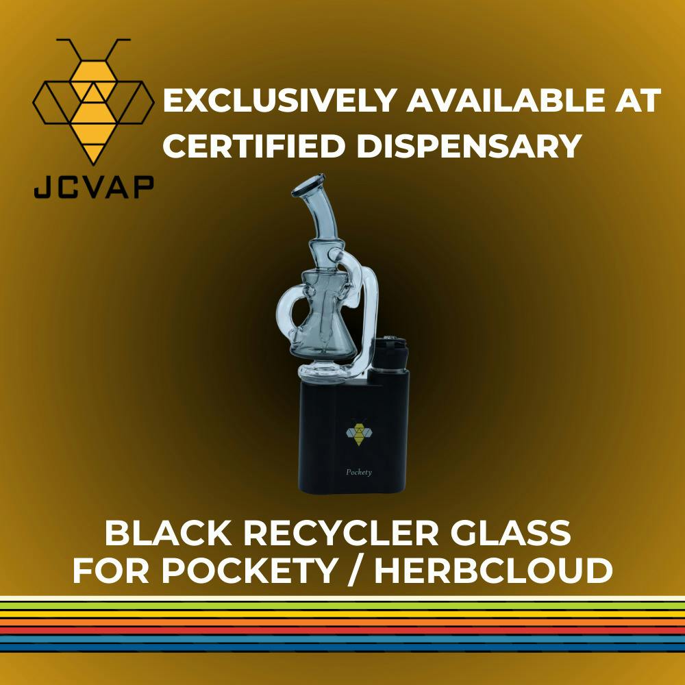 Pockety Replacement Glass - Recycler | Black | Portable Vaporizer Glass | Gear | JCVAP