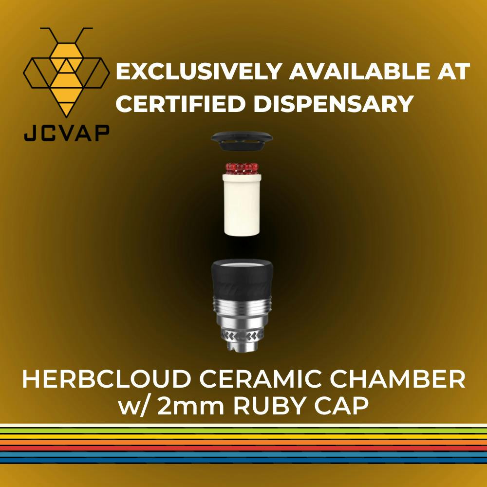 Herbcloud Ceramic Dry Herb Atomizer - 2mm Ruby Pearls | Portable Flower Vaporizer | Gear | JCVAP