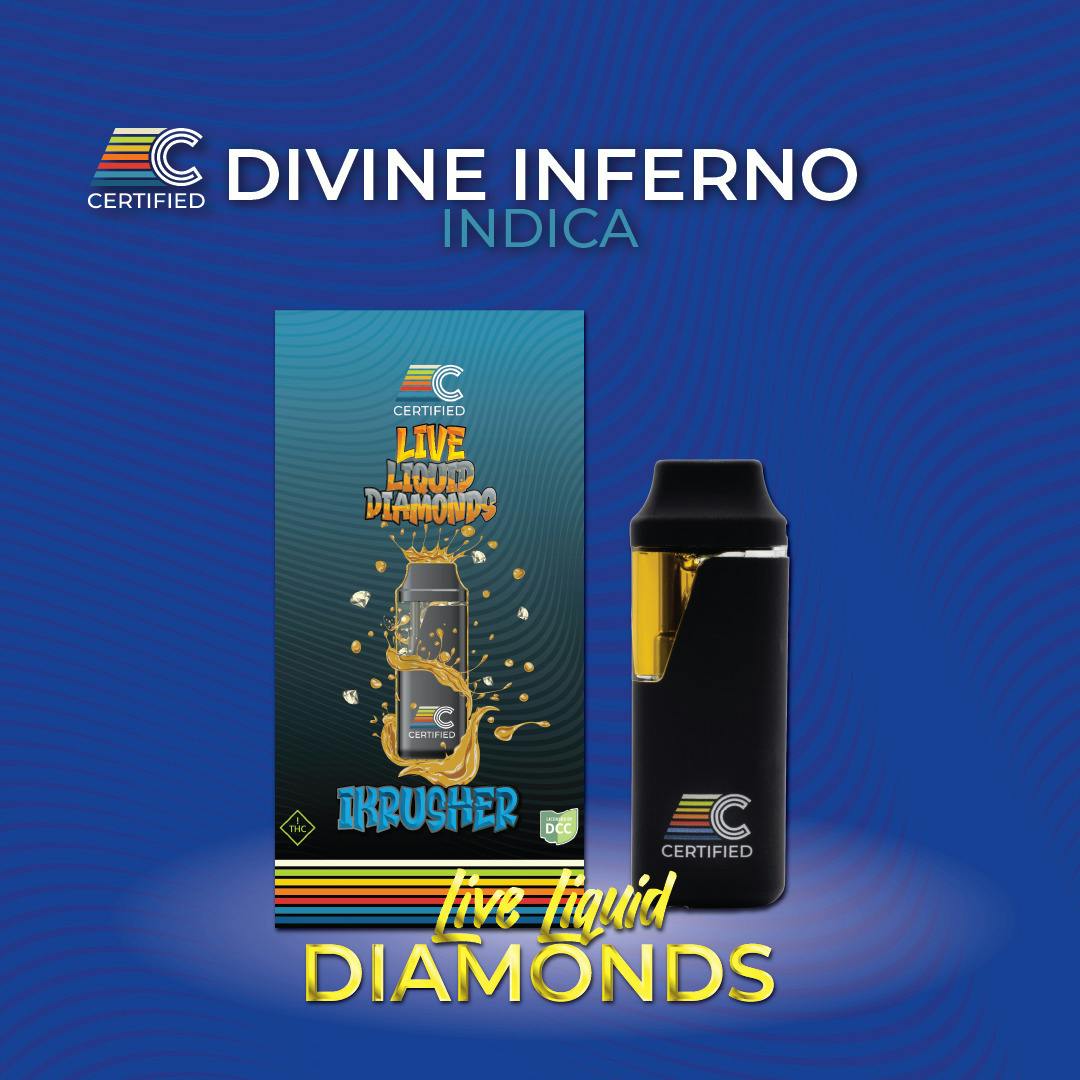 Divine Inferno - iKrusher | 1g High-Potency Live Resin Diamond Disposable
