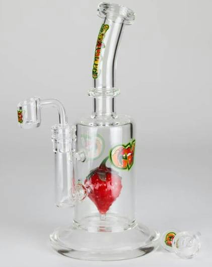 8.5" Ganjavibes Strawberry Perc Dab Rig + Bong
