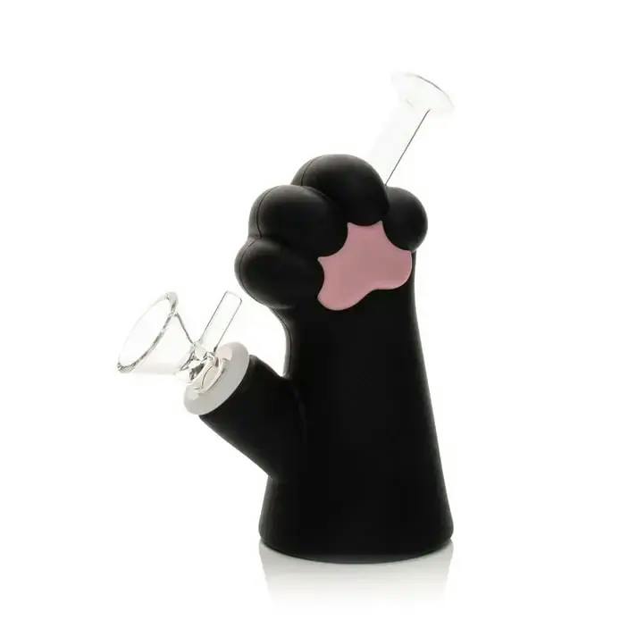6" Cat Paw Water Pipe - Black