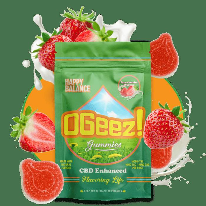 OGeez - Gummies - Happy Balance Strawberries & Cream 1:1 THC:CBD (H)