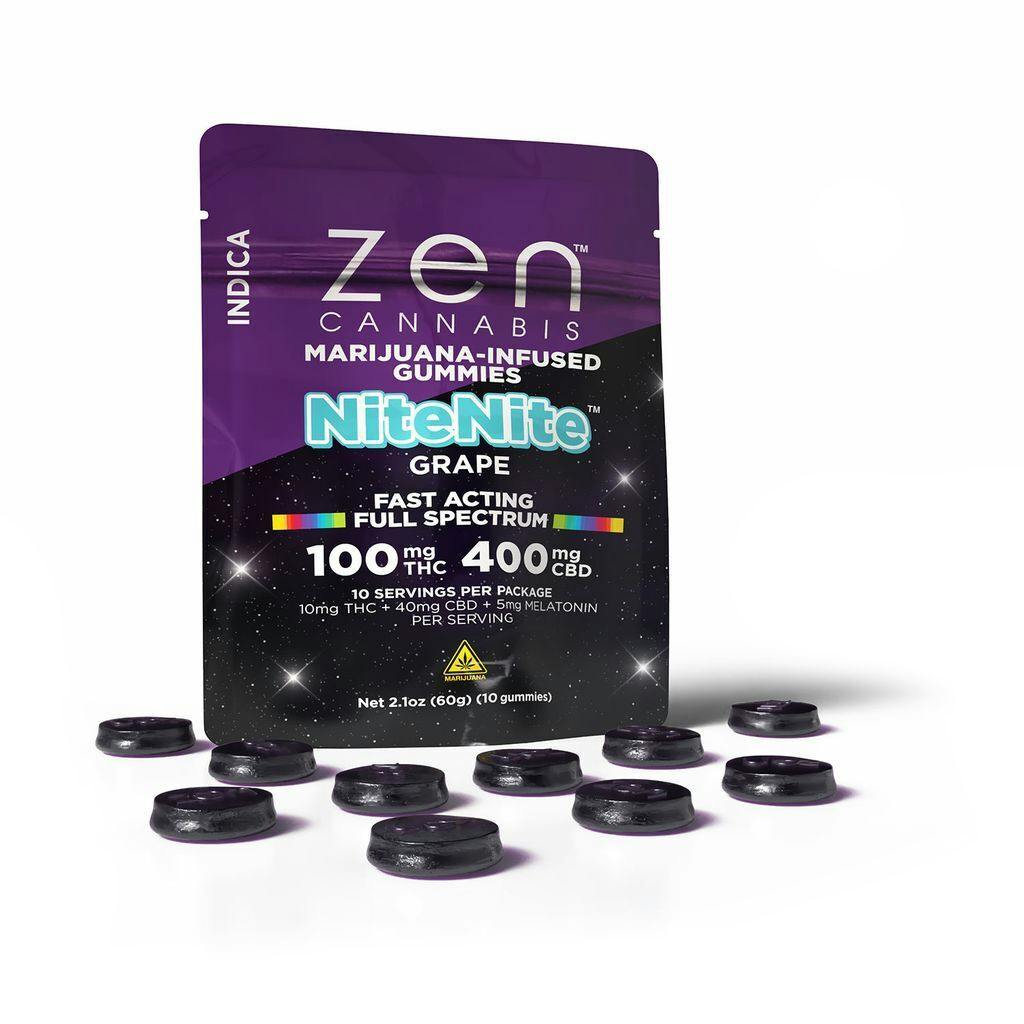 Zen Cannabis Grape NiteNite Gummies 10mg Each | 10 Pack