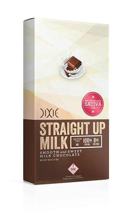 Dixie Bar: Milk Chocolate Straight Up Sativa 100mg