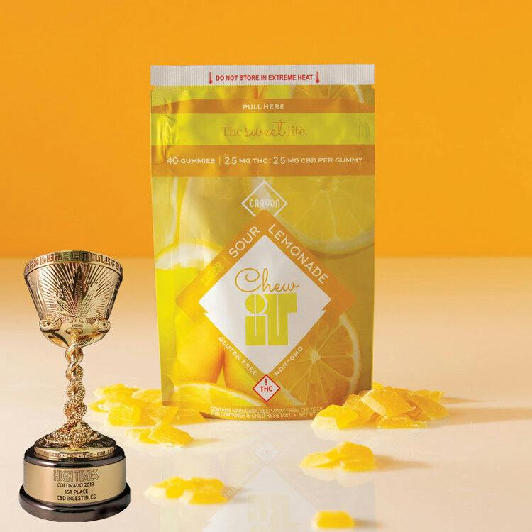 Canyon Chew It Gummies: Sour Lemonade 1:1 100mg 40 pieces