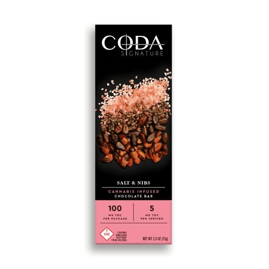 CODA Chocolate Bar: Salt and Nibs 100mg