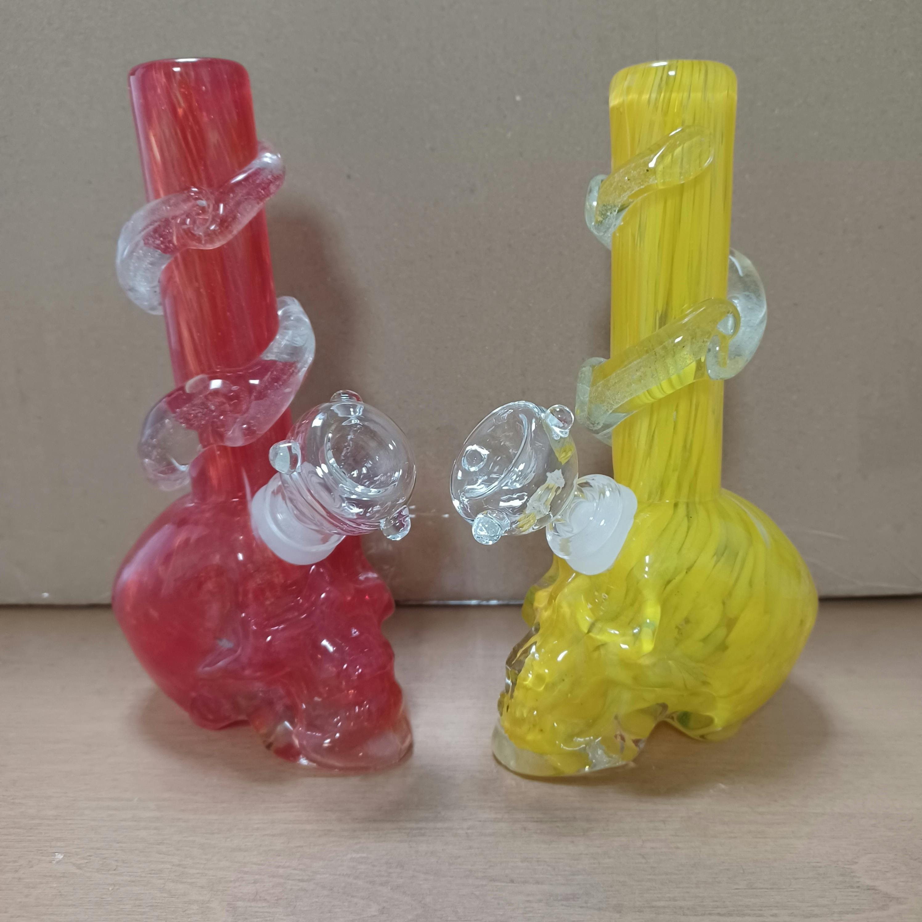 7" Soft Glass Skull Water Pipe