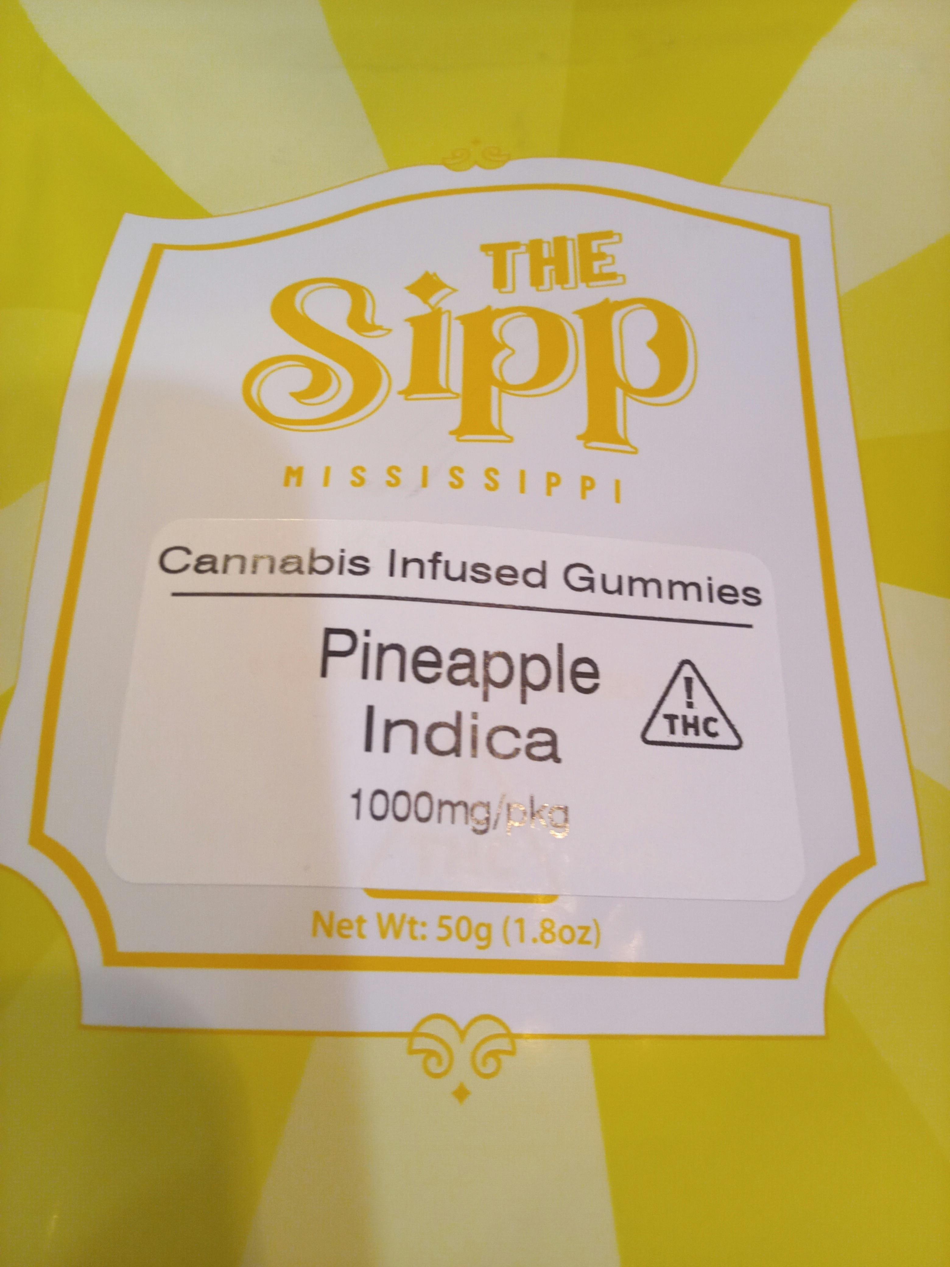Pineapple | 1000MG Indica Gummies | The Sipp