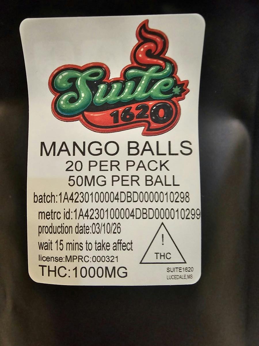 Mango Balls | 50MG (1000MG) Candies | Suite 1620