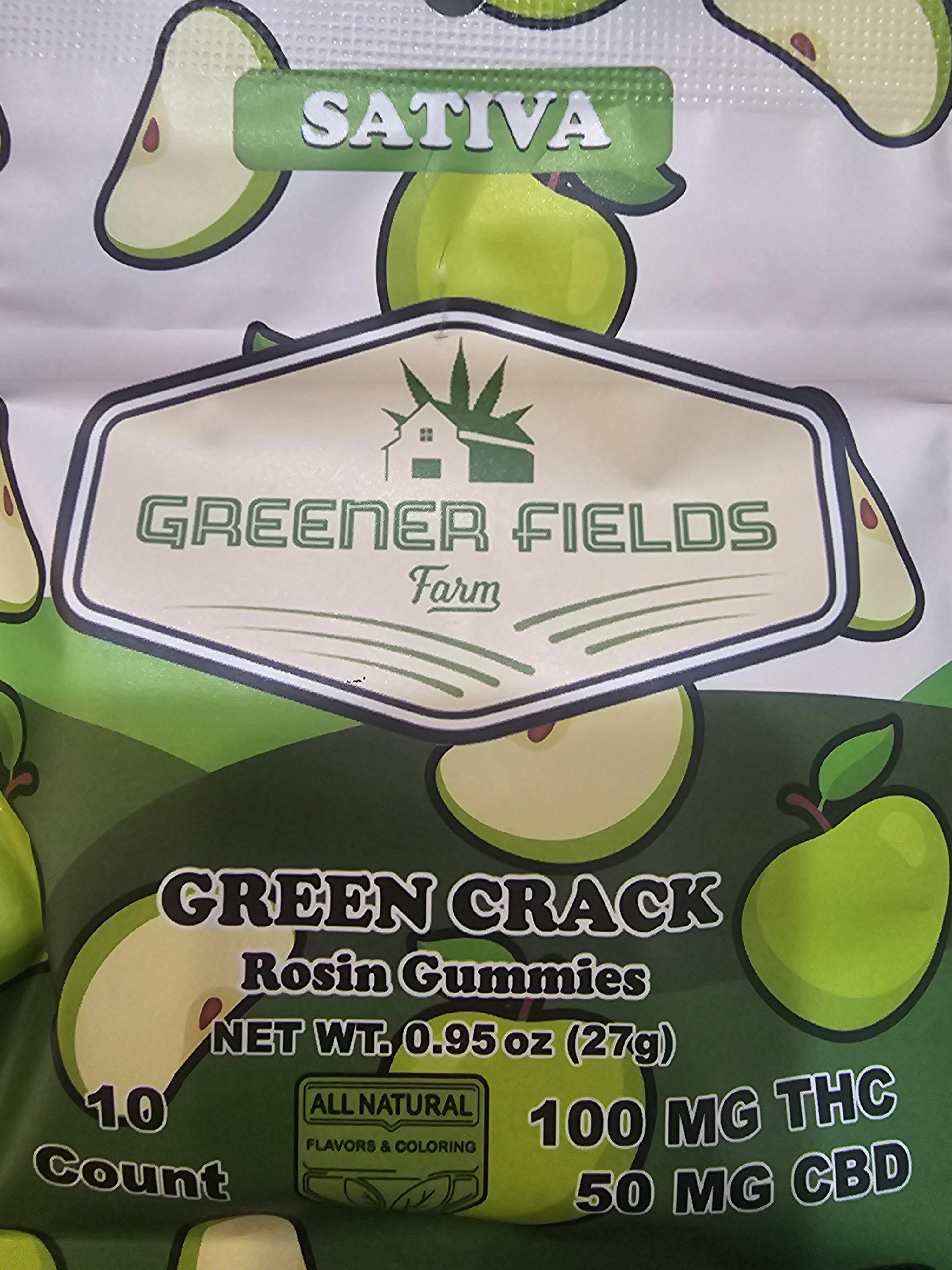 Green Crack | 100MG (10PCS) Gummy Bag | Greener Fields10 at Coast Cannabis