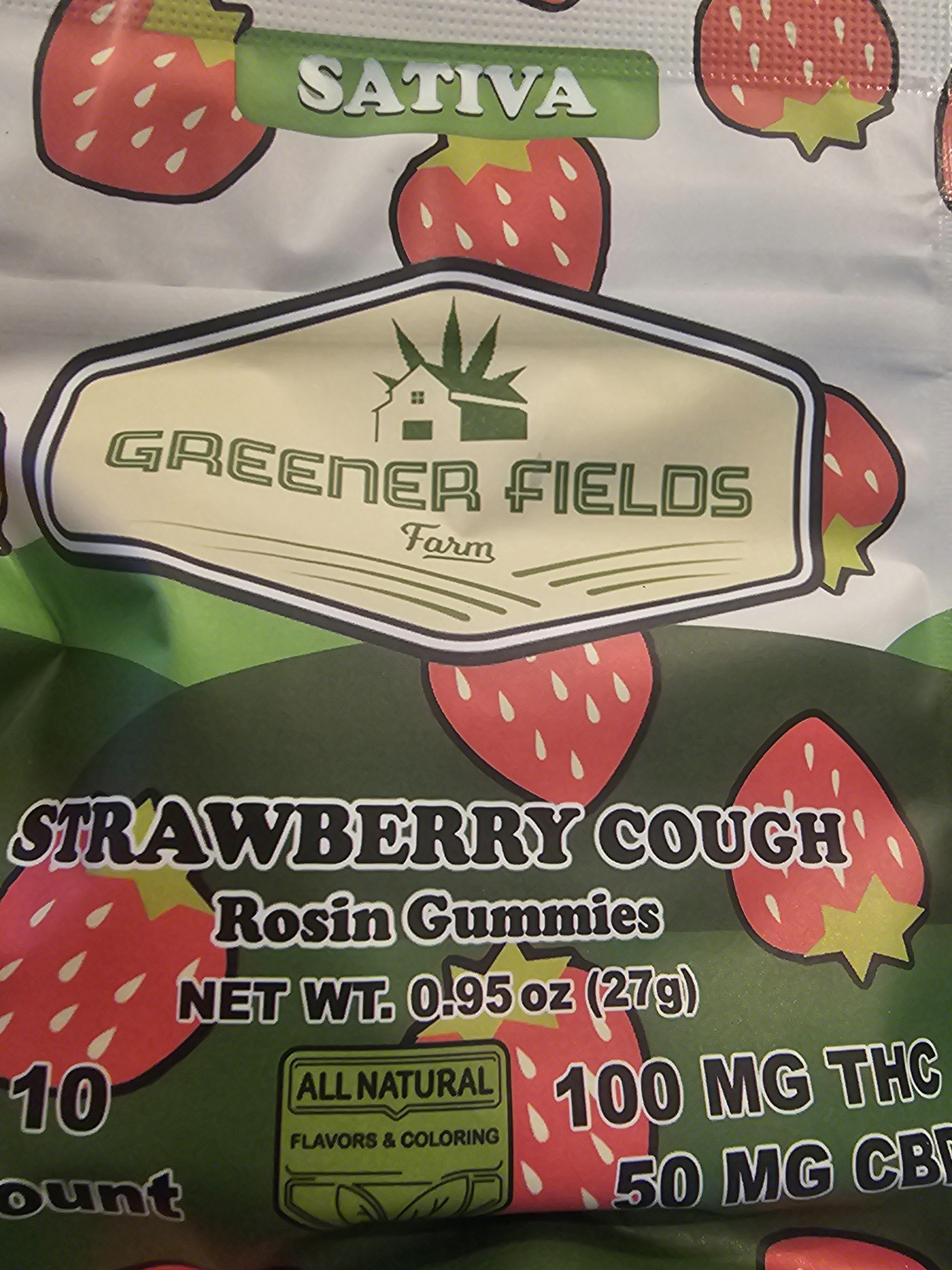 Strawberry Cough | 100MG Gummies | Greener Fields at Coast Cannabis