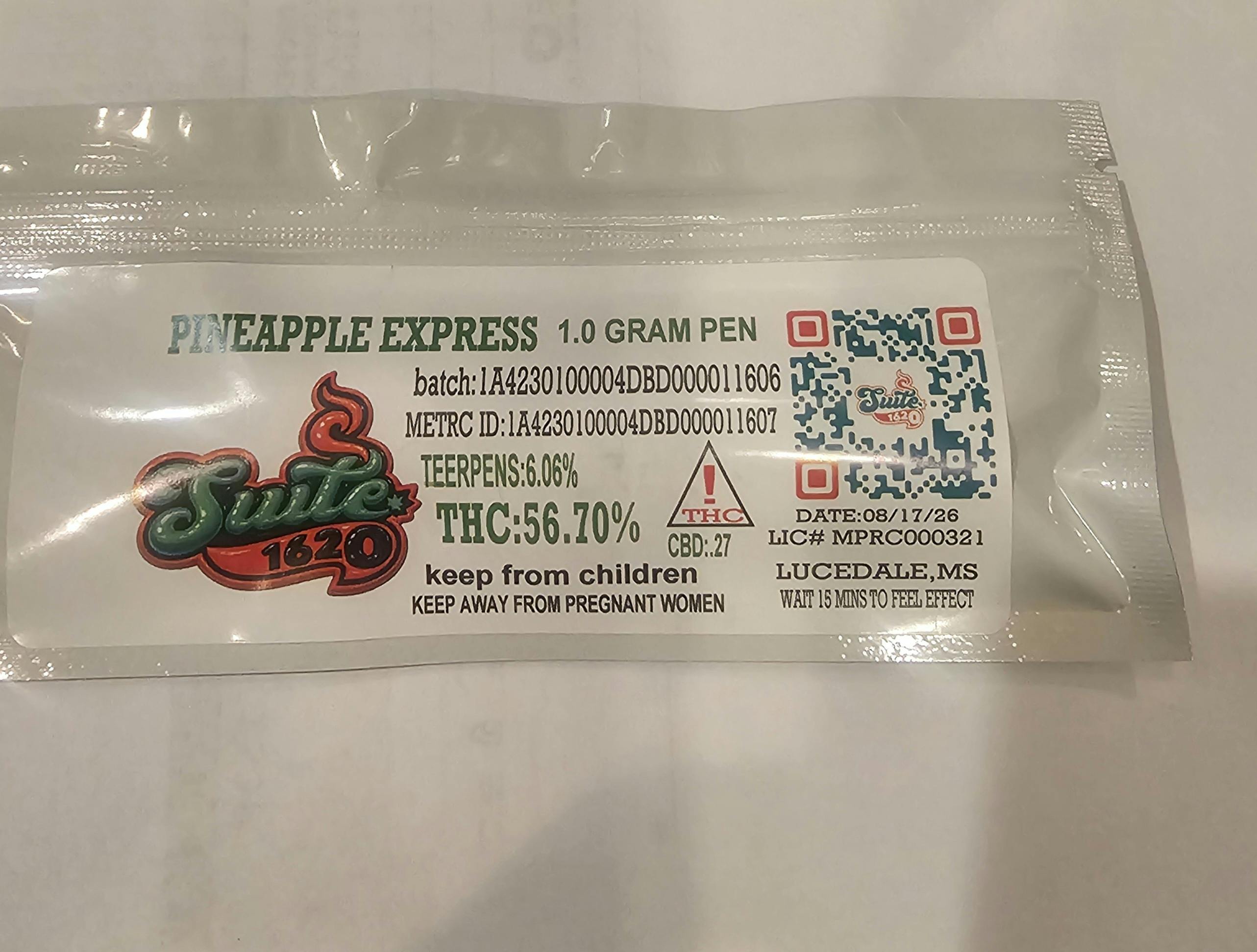 Pineapple Express | 1G Disposable Vape Pen | Suite 1620