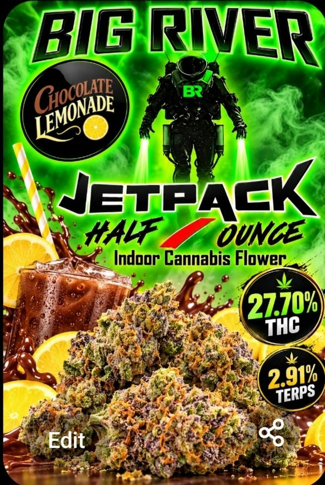 27.70%/3 %Terps/Chocolate Lemonade | 14G Premium Flower | Big River