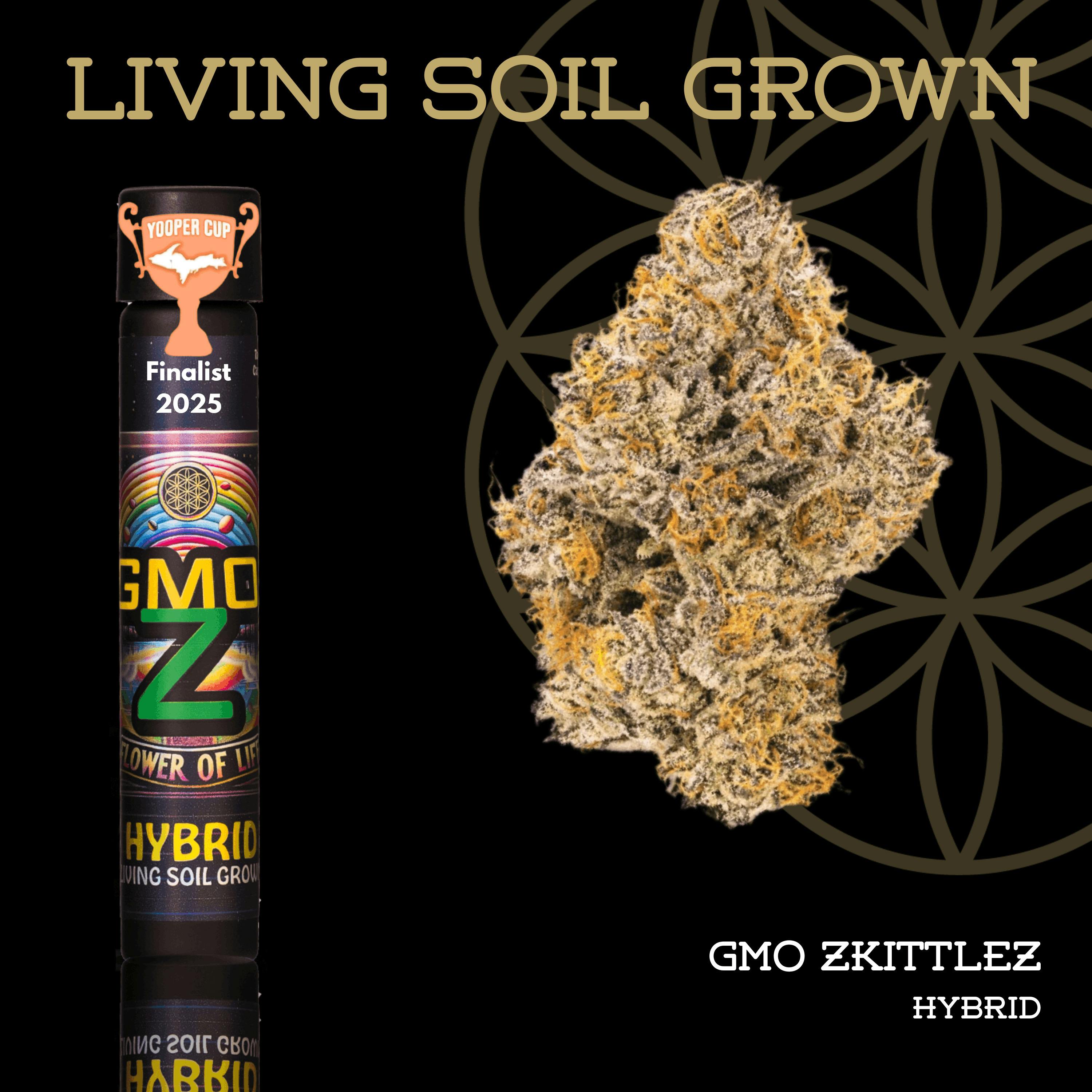GMO Zkittlez | Pre-Roll | 1g | Living Soil by Flower of Life