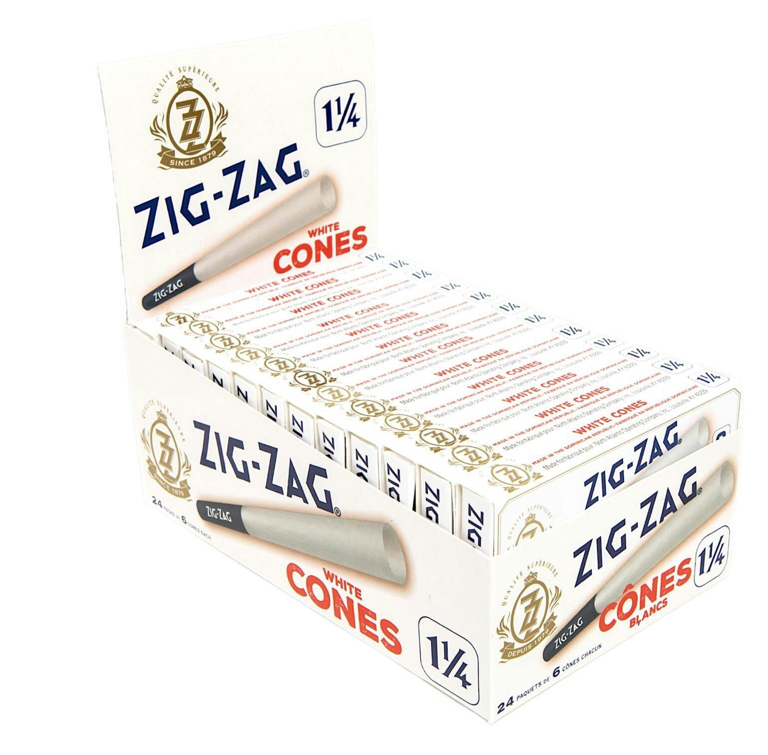 Pre-Rolled Cones - Zig- Zag White 1 1/4 Papers