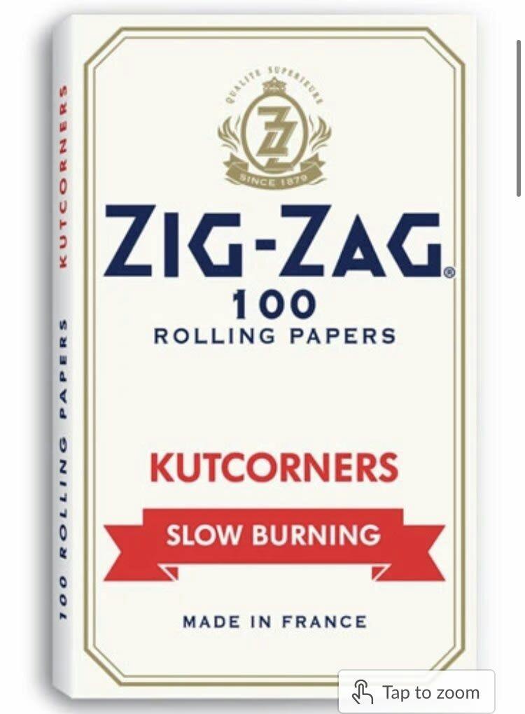 WHITE Zig Zag Slow Burning White Papers Kutcorners
