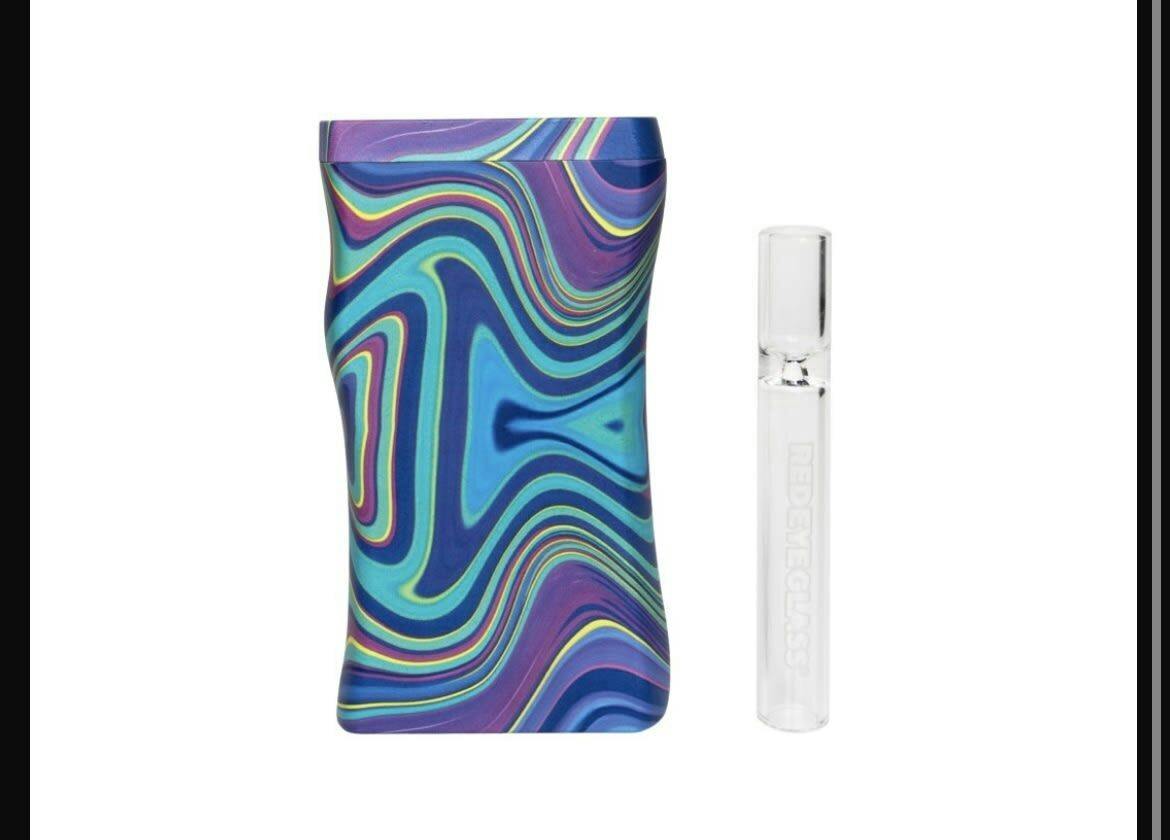 Red eye glass purple swirl dugout