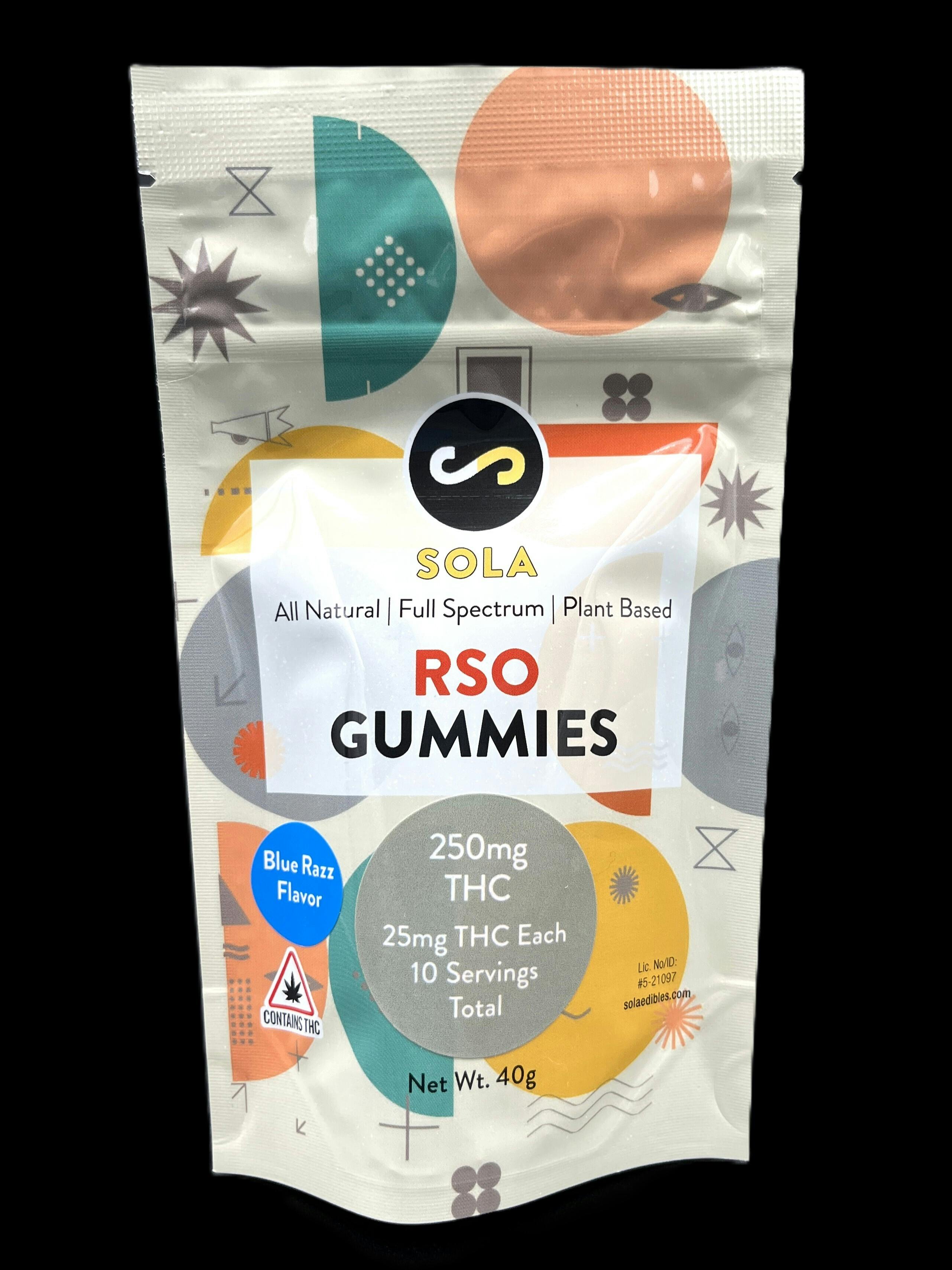 Sola Edibles - RSO Gummies (Blue Razz)