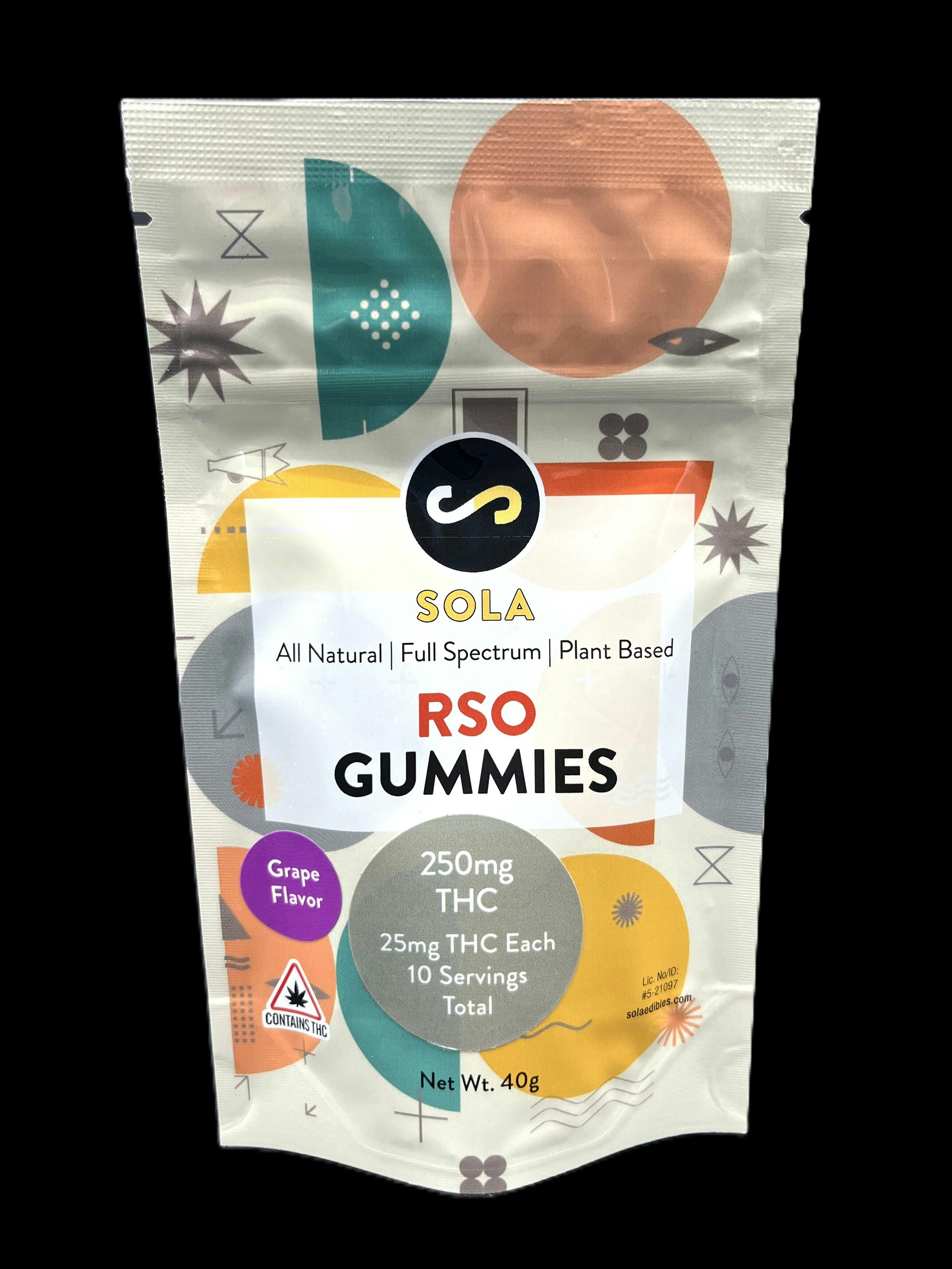 Sola Edibles - RSO Gummies (Grape)