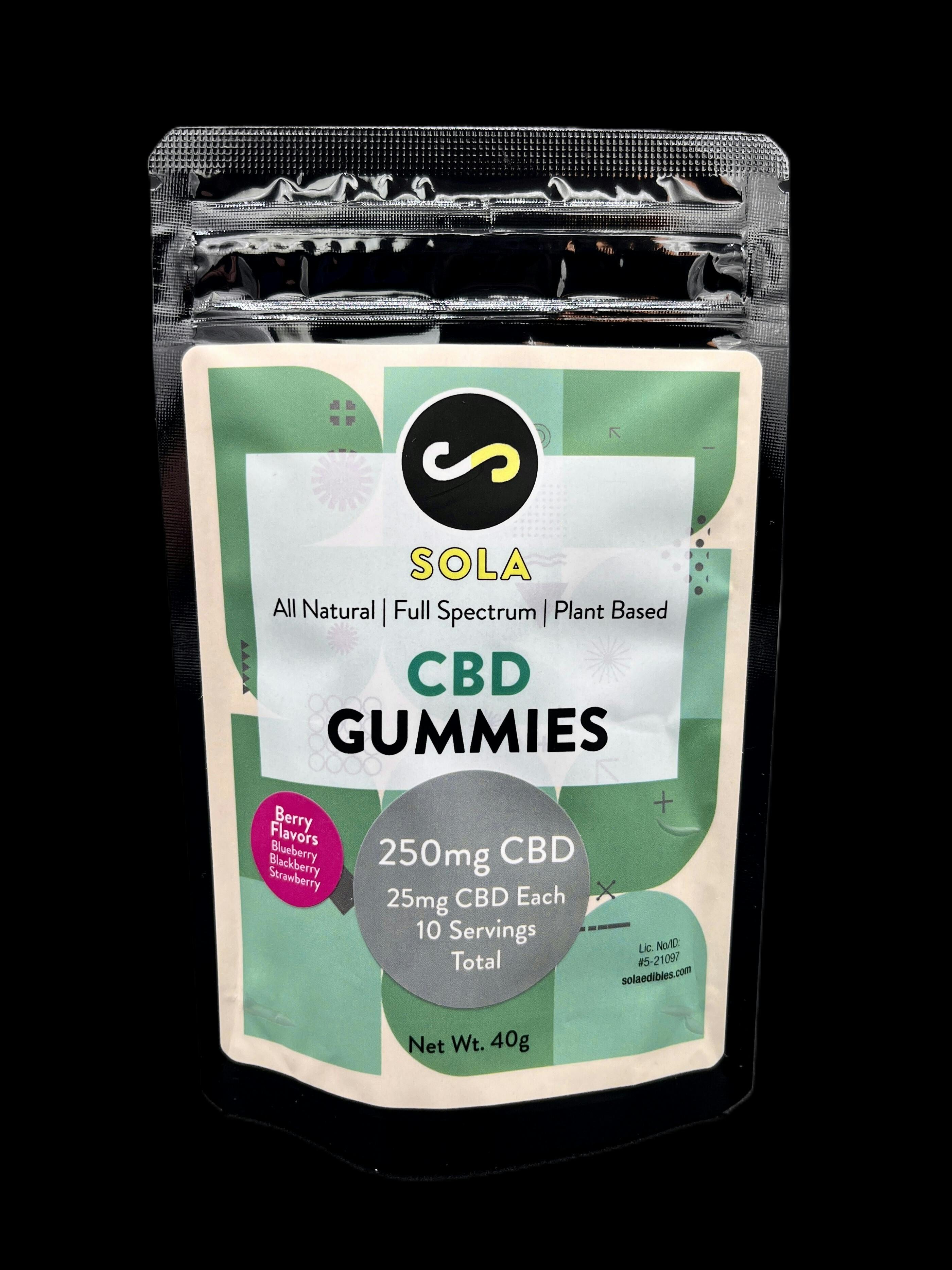 Sola Edibles - CBD Gummies (Berry)