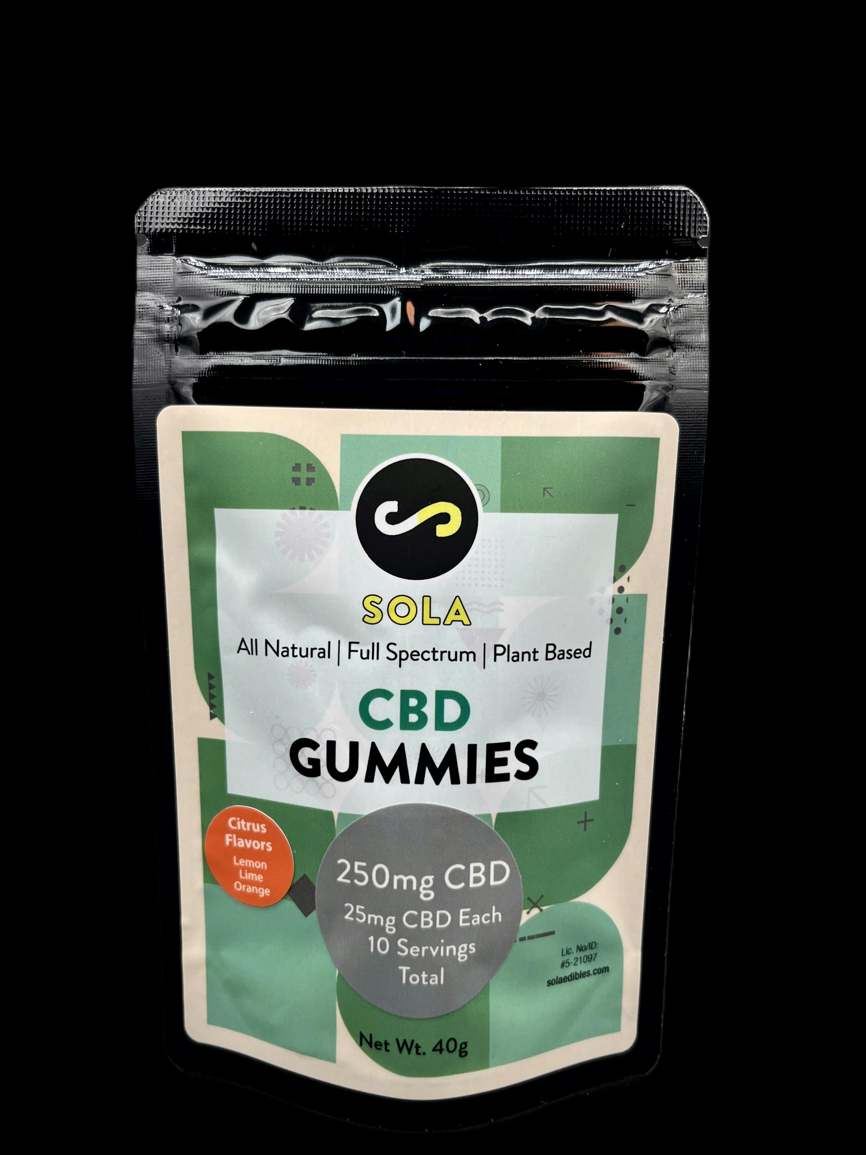 Sola Edibles - CBD Gummies (Citrus)