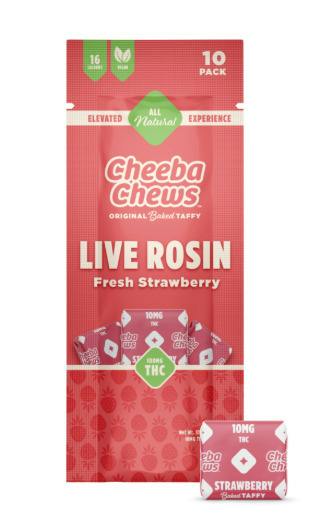 Cheeba Chews: Live Rosin Taffy | Strawberry | 100mg | 10pk