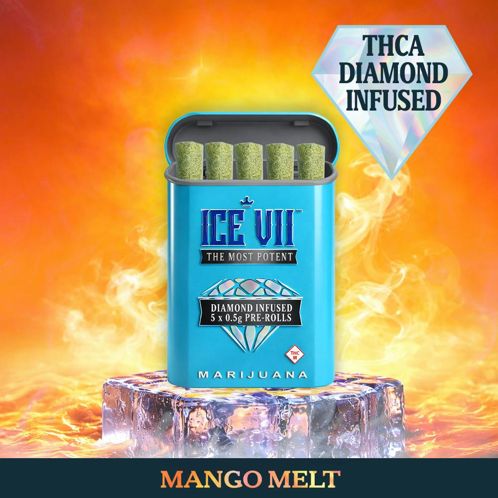 Ice VII: Infused Pre-Roll Pack | Mango Melt x Dulce De Fresa | 0.5g ea | 5pk