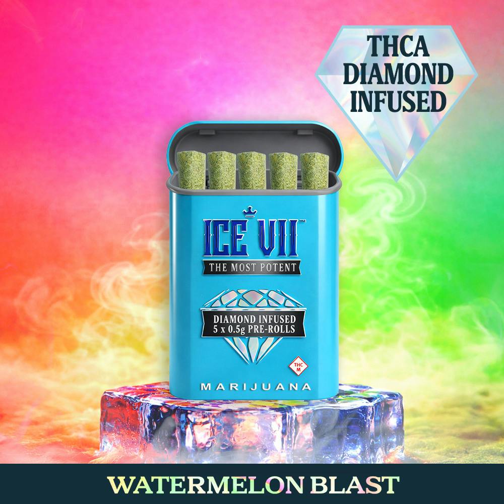 Ice VII: Infused Pre-Roll Pack | Watermelon Blast x Grape Gas | 0.5g ea | 5pk