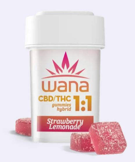 Wana | 100mg | Strawberry Lemonade | 1:1 Gummies | 10pk
