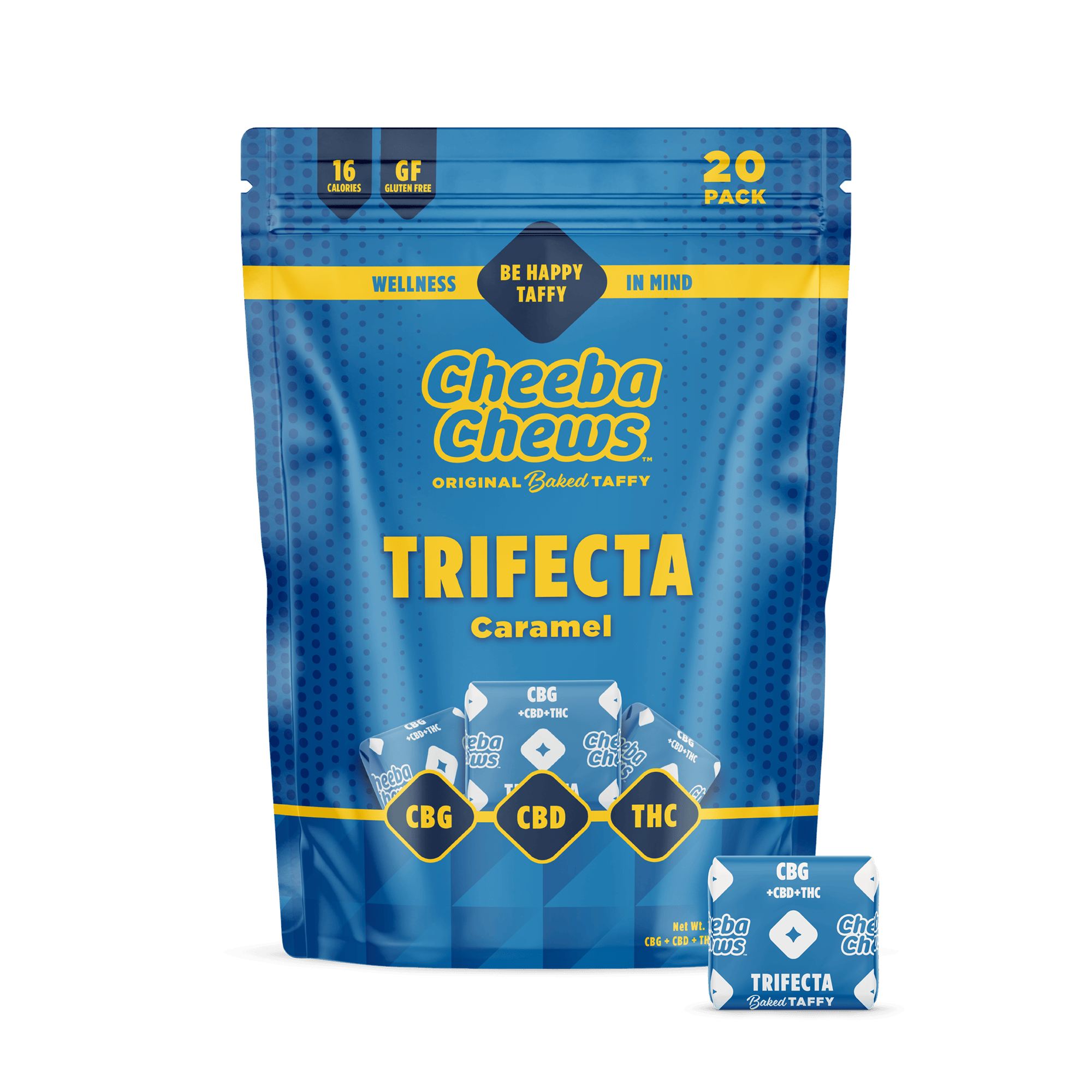 Cheeba Chews - Caramel Trifecta Taffy | 250mg THC : 250mg CBD : 250mg CBG