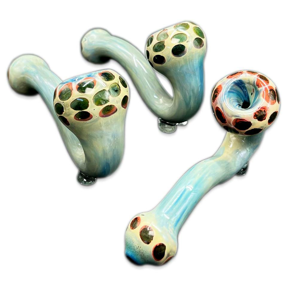 5.5" Dotted Bowl Sherlock Glass Hand Pipe